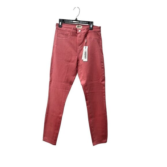 New L'Agence Size 27 Margot Skinny High Rise Stretch Dusty Rose Coated Jeans - Picture 4 of 15